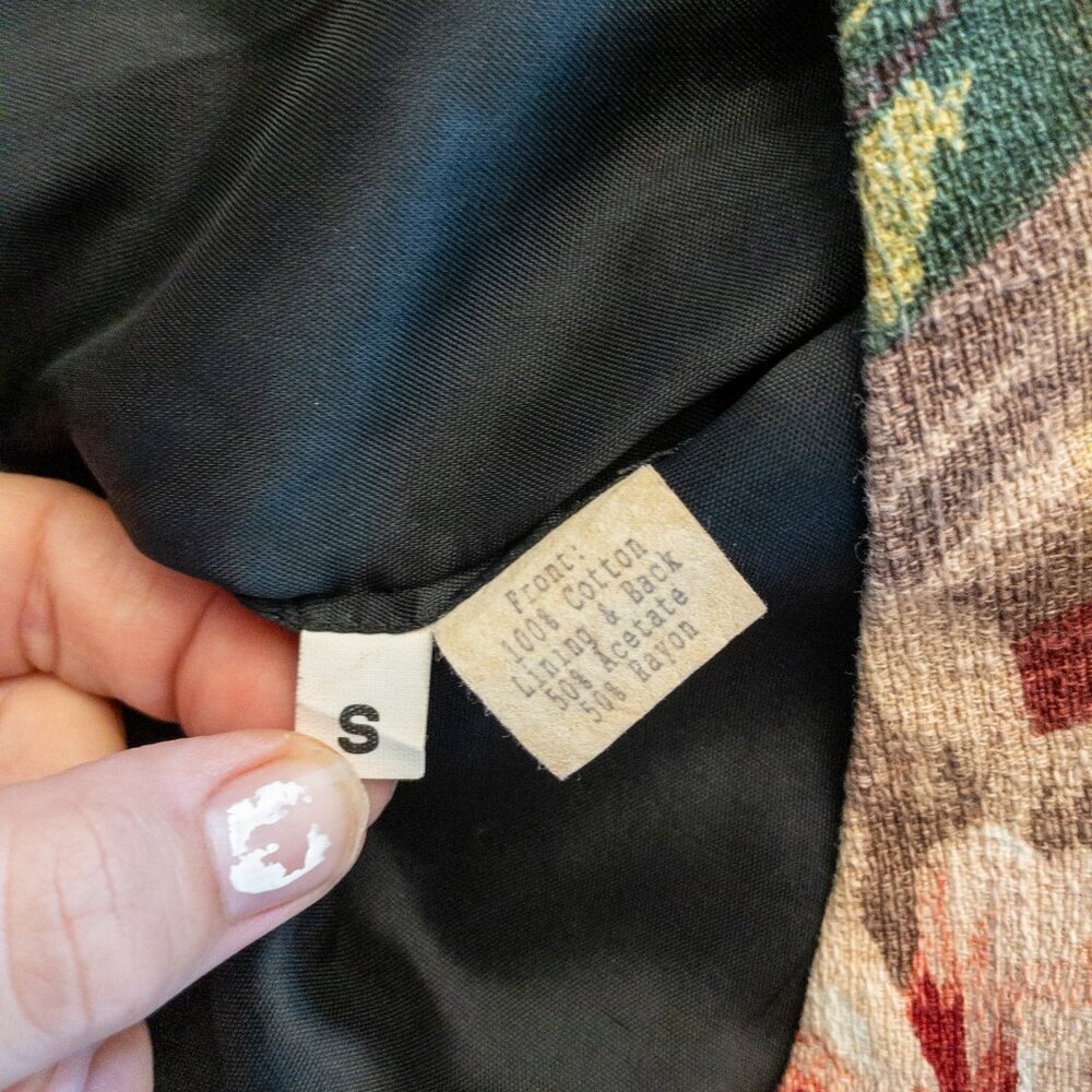 Vintage J.G. Watts Floral Tapestry Vest | Size S | Bold Cottagecore - Picture 5 of 5